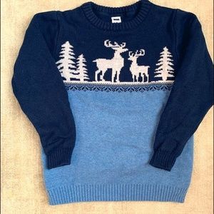 Janie & Jack Size 5 Reindeer Winter Sweater